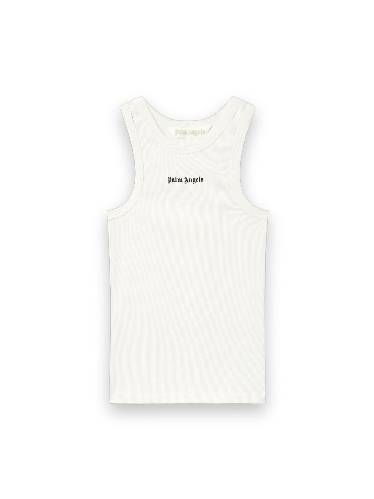 PALM ANGELS CLASSIC LOGO FITTED TANK TOP OFF WHITE BLACK