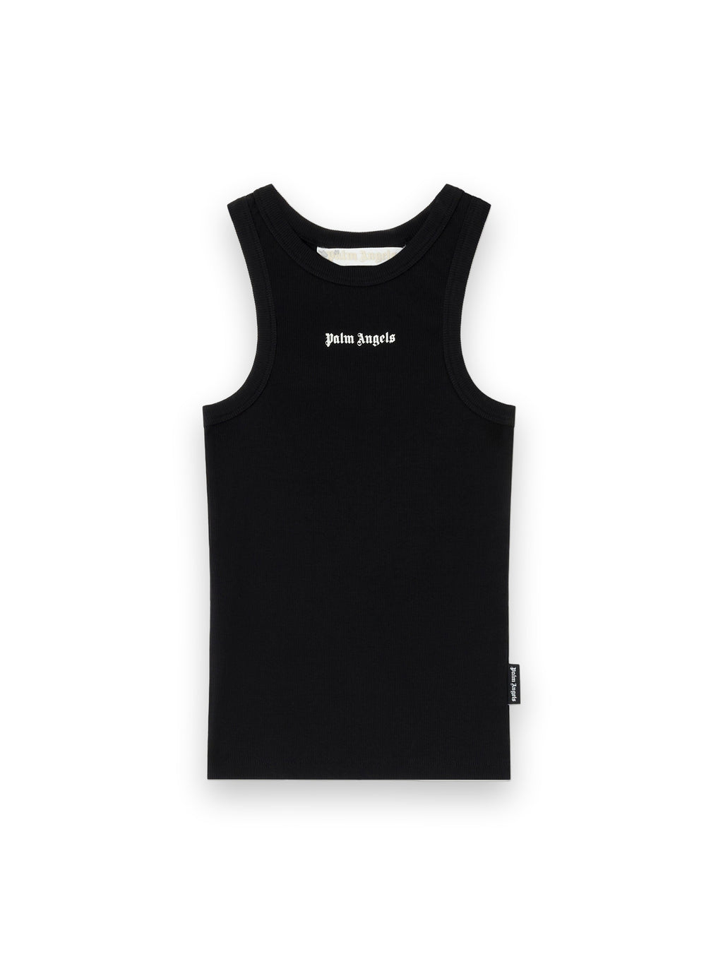 PALM ANGELS CLASSIC LOGO FITTED TANK TOP BLACK OFF WHITE