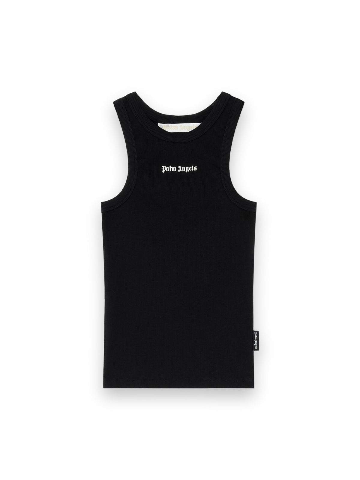 PALM ANGELS CLASSIC LOGO FITTED TANK TOP BLACK OFF WHITE
