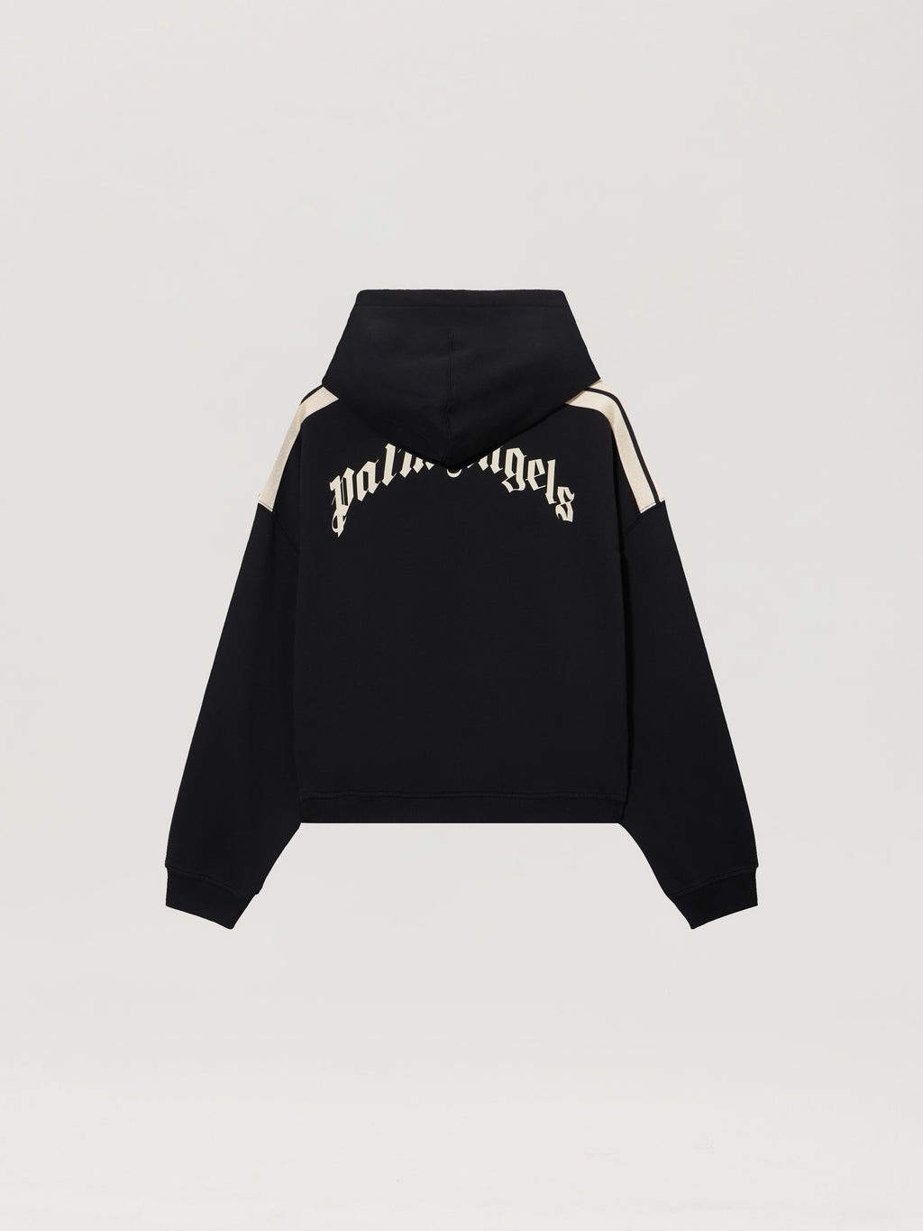 PALM ANGELS CURVED LOGO LOOSE CROP HOODIE BLACK TOFU — vista 2