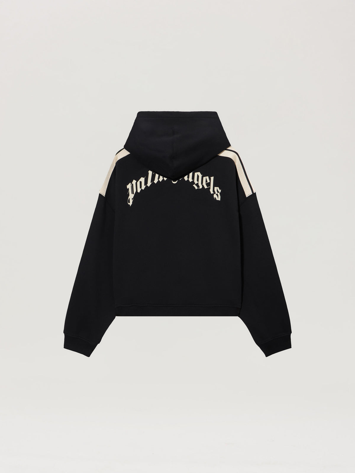 PALM ANGELS CURVED LOGO LOOSE CROP HOODIE BLACK TOFU — vista 2