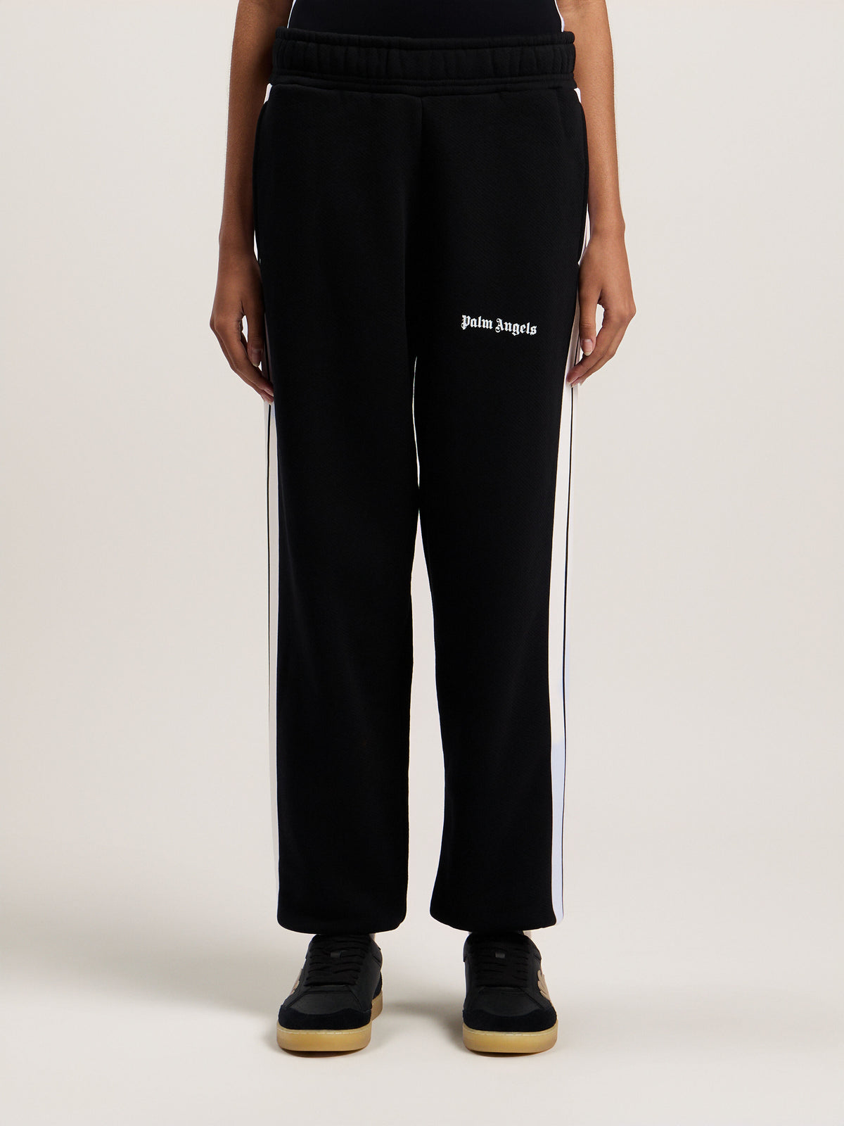 PALM ANGELS TRACK SWEATPANTS BLACK WHITE — vista 3