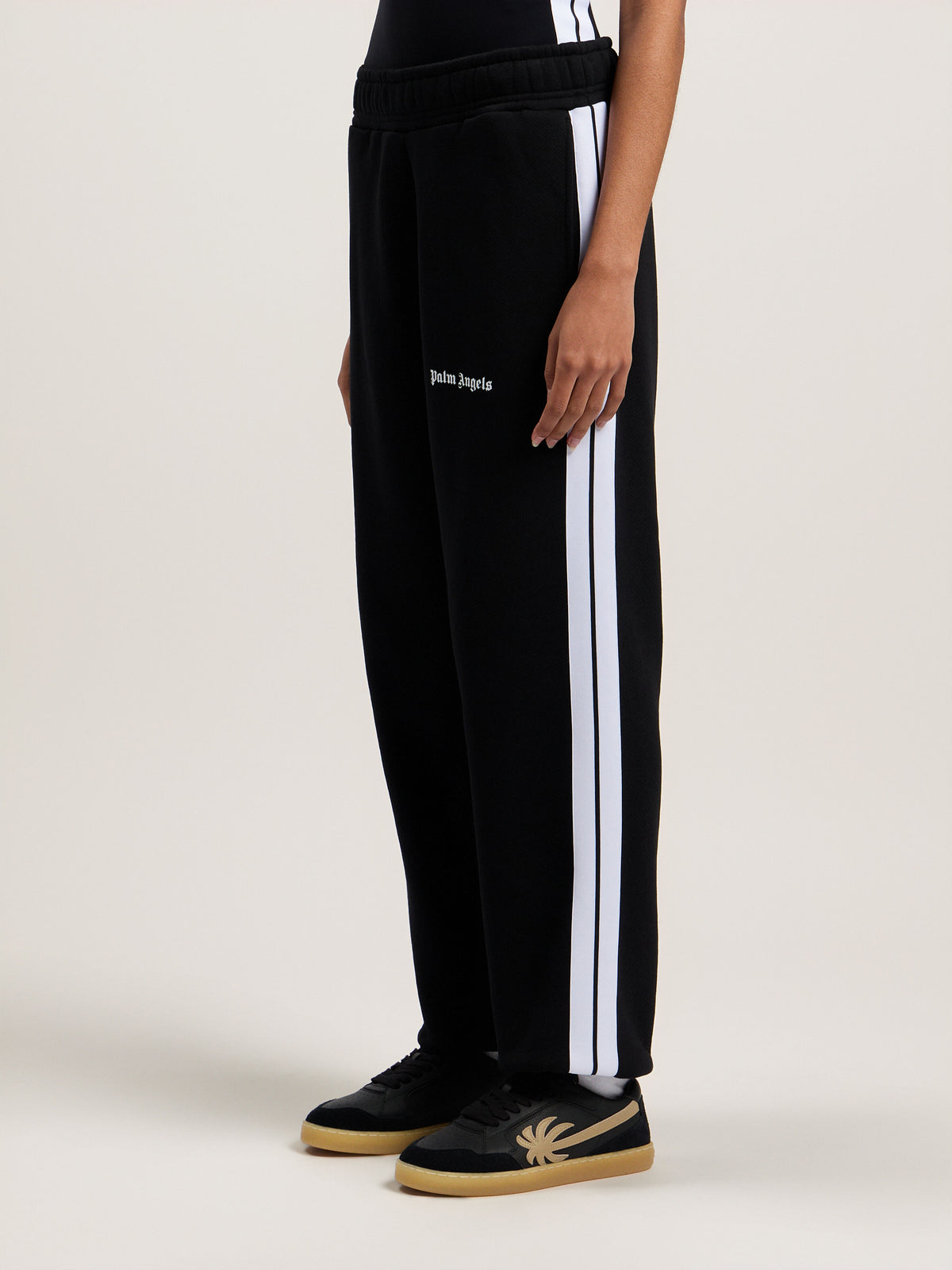 PALM ANGELS TRACK SWEATPANTS BLACK WHITE — vista 4