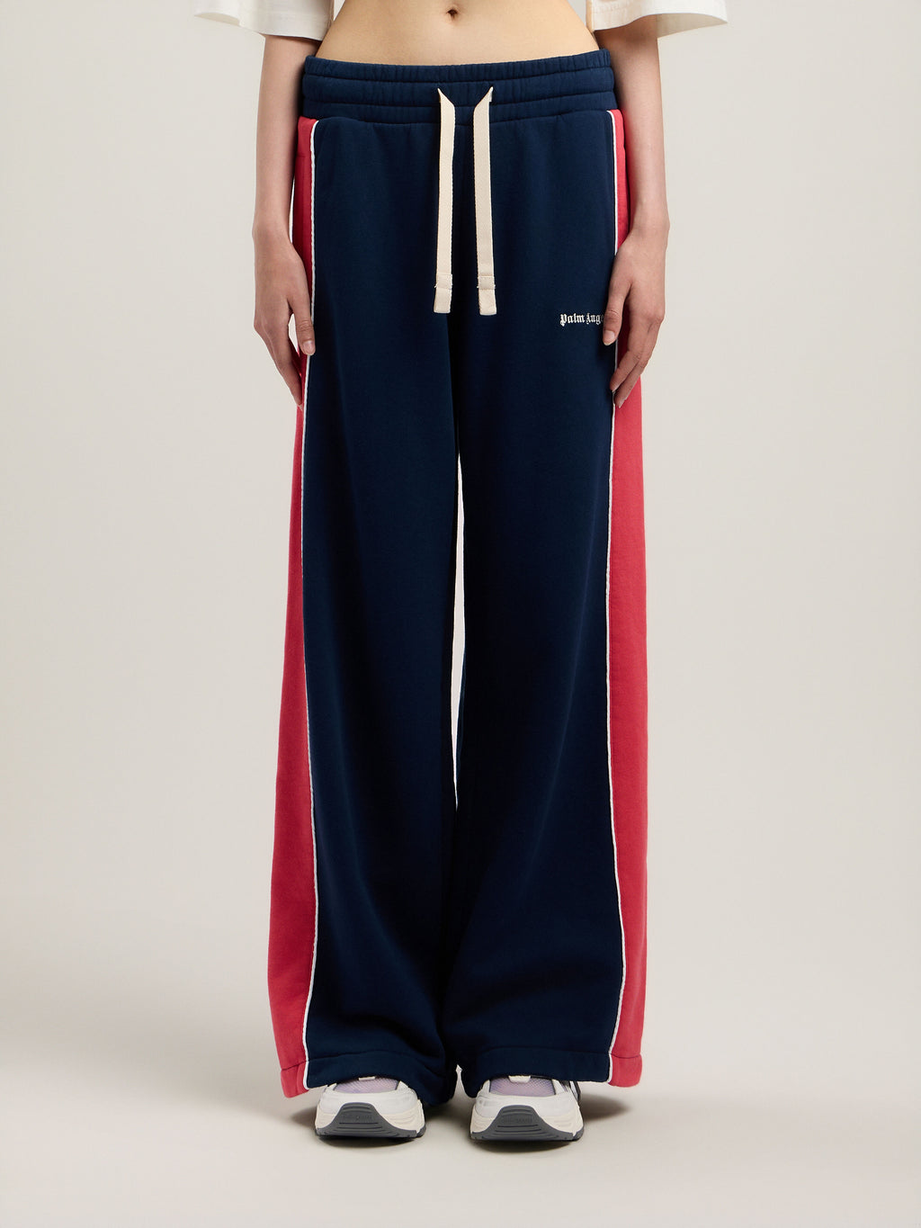 PALM ANGELS CLASSIC LOGO SWEATPANTS NAVY BLUE RED — vista 3