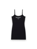 PALM ANGELS MILAN LA FITTED MINI DRESS BLACK OFF WHITE