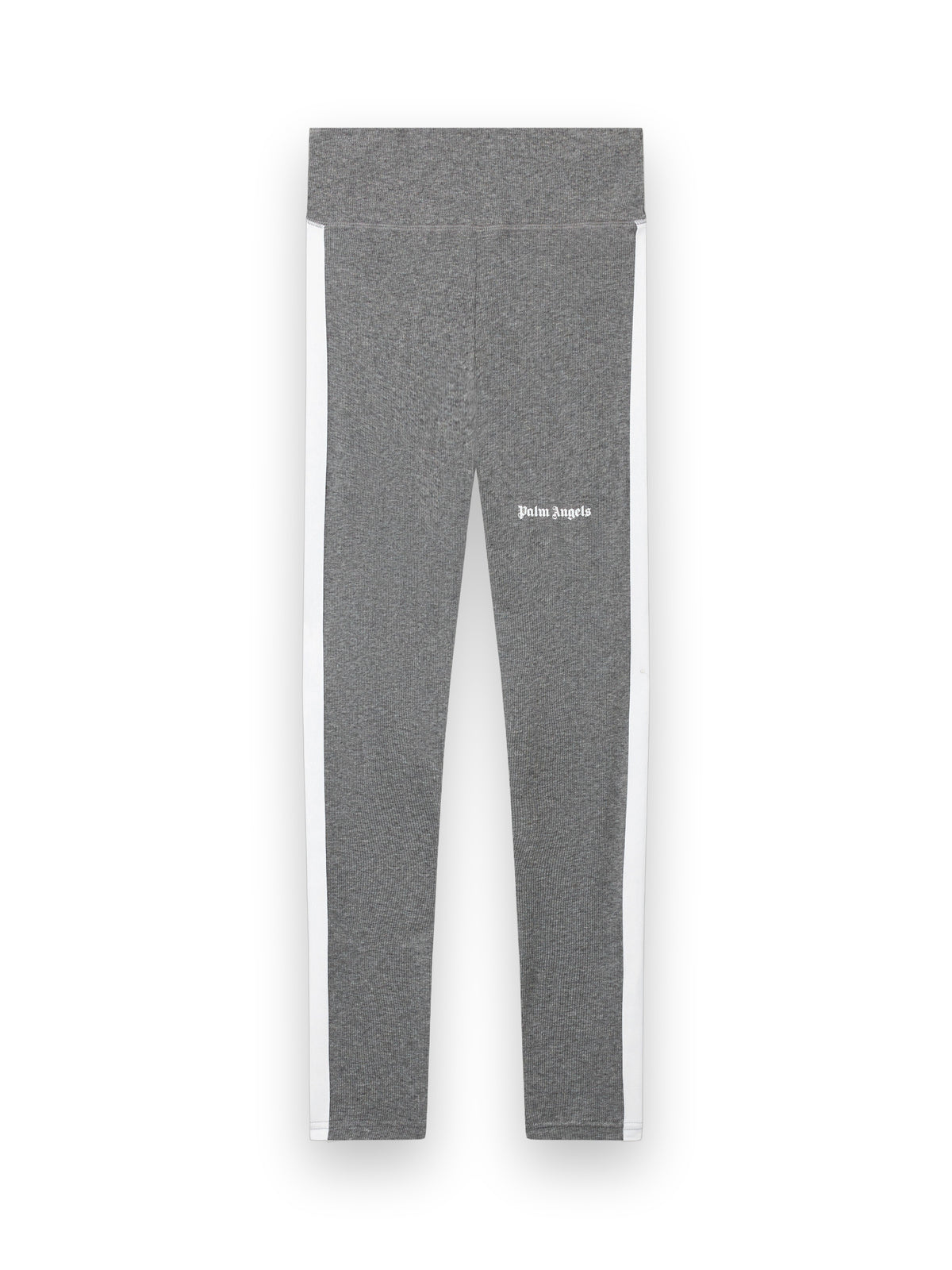 PALM ANGELS TRAINING TRACK LEGGINGS MELANGE GREY WHITE