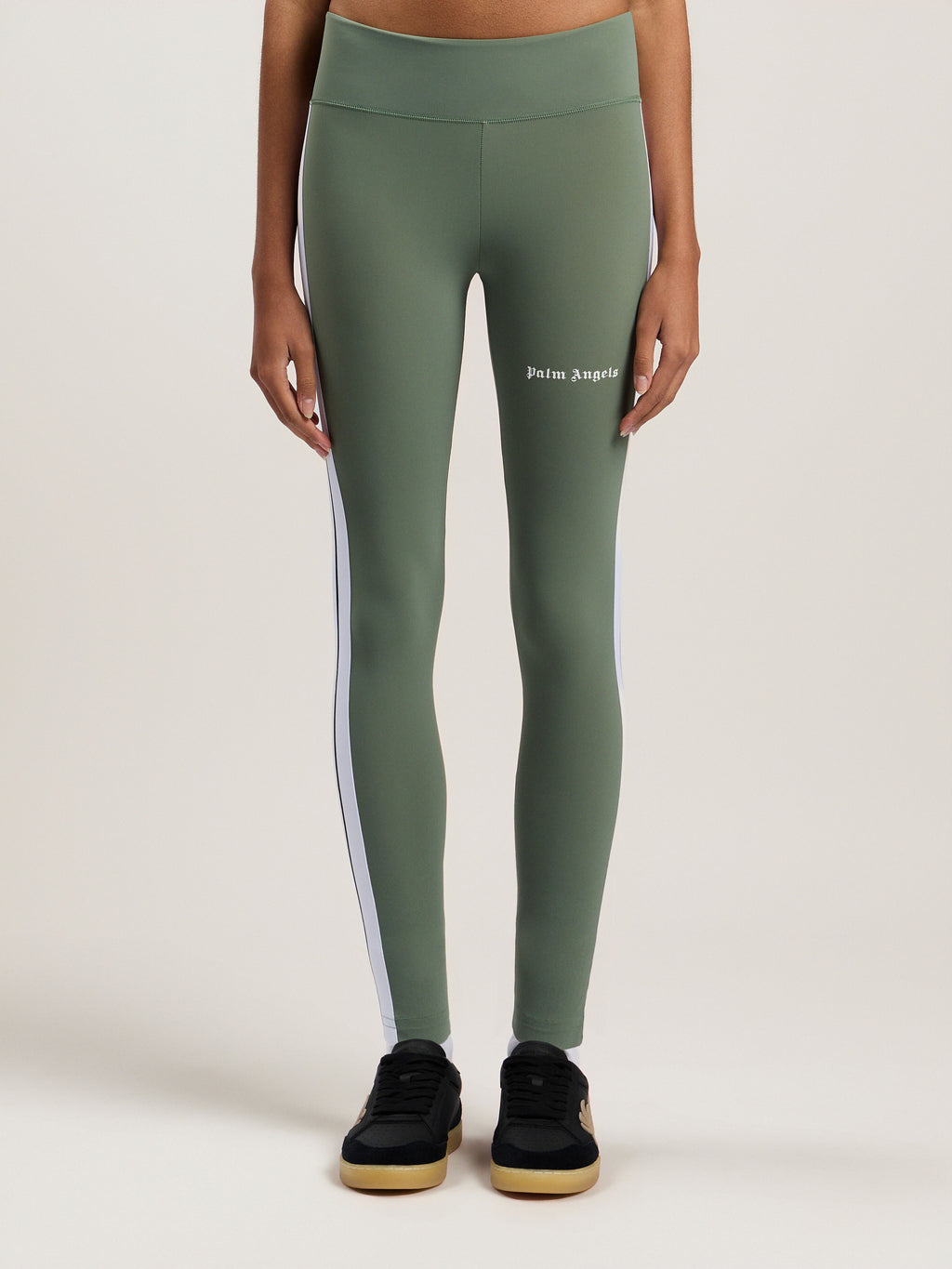 PALM ANGELS TRAINING TRACK LEGGINGS SAGE WHITE — vista 3