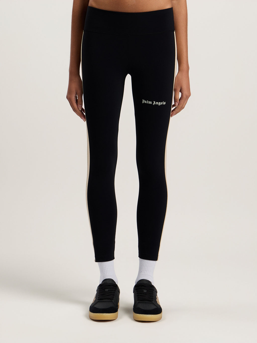 PALM ANGELS TRAINING TRACK LEGGINS BLACK OFF WHITE — vista 3