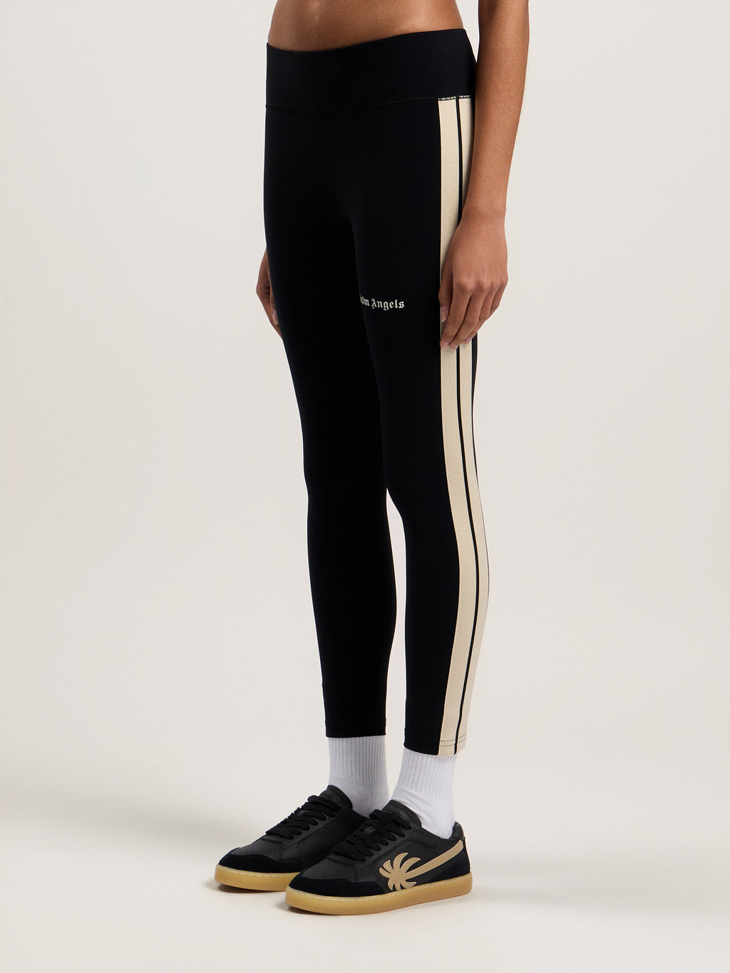 PALM ANGELS TRAINING TRACK LEGGINS BLACK OFF WHITE — vista 4