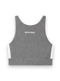 PALM ANGELS TRAINING TRACK TOP MELANGE GREY WHITE