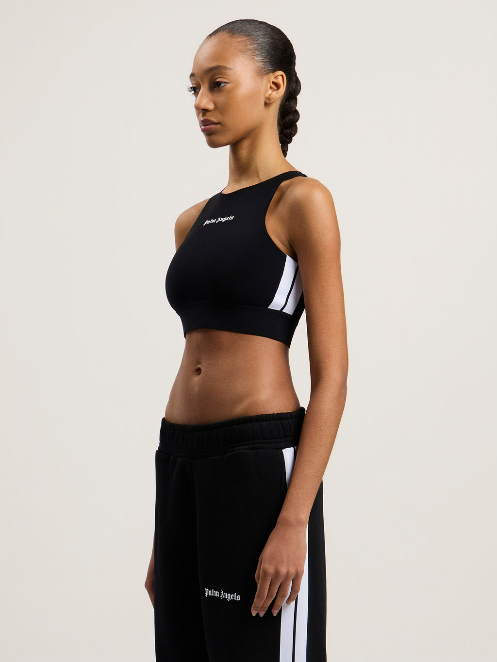 PALM ANGELS TRAINING TRACK TOP BLACK WHITE — vista 4