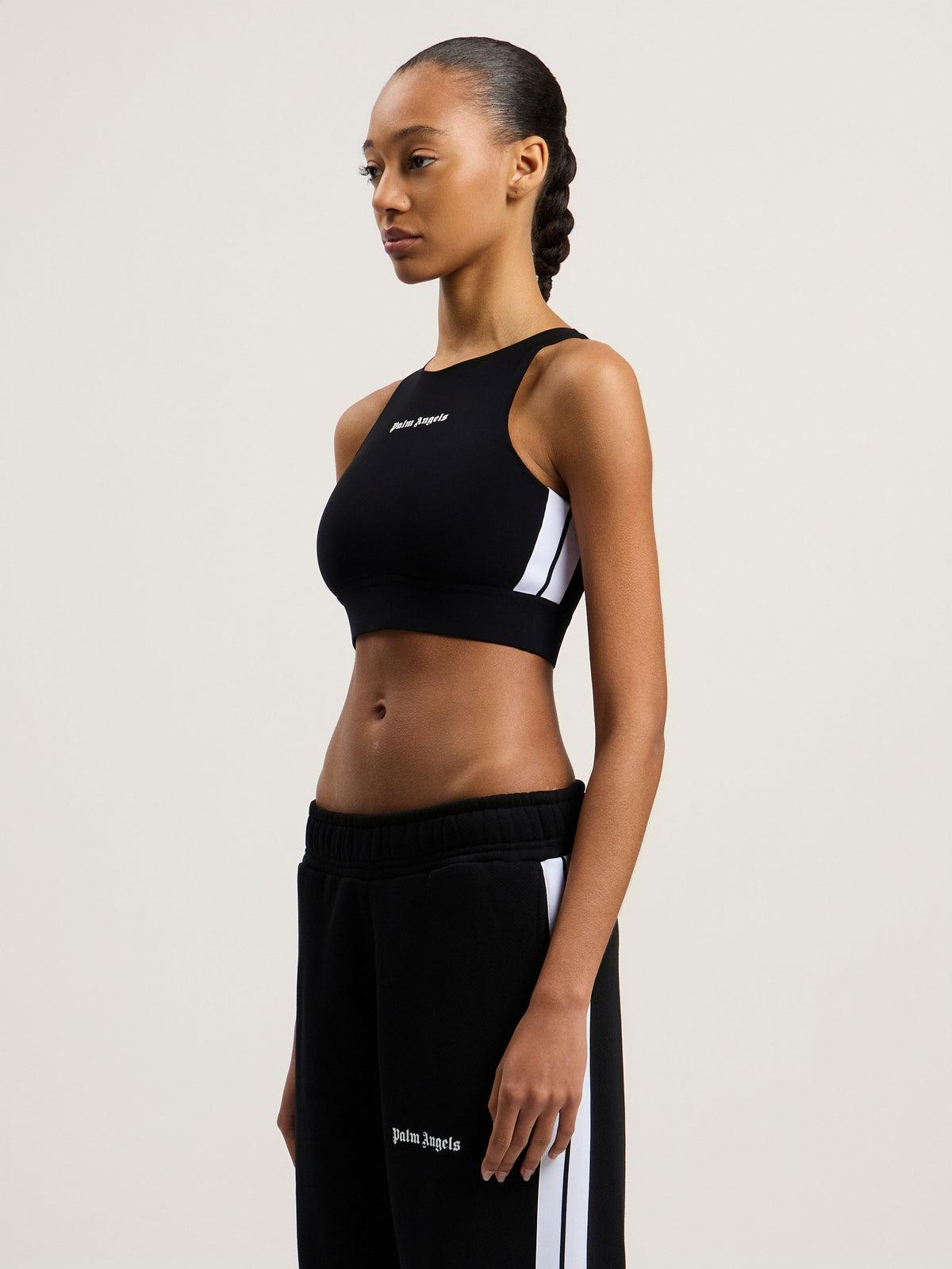 PALM ANGELS TRAINING TRACK TOP BLACK WHITE — vista 4