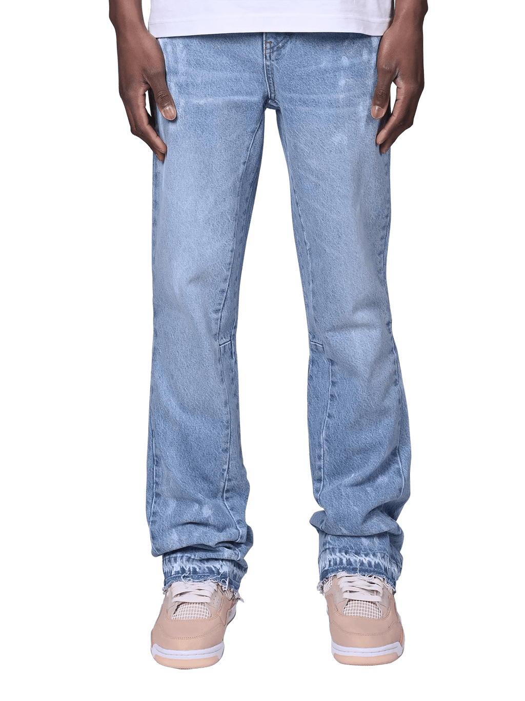 REPUTATION FLARED PAINTERS DENIM LIGHT STONE