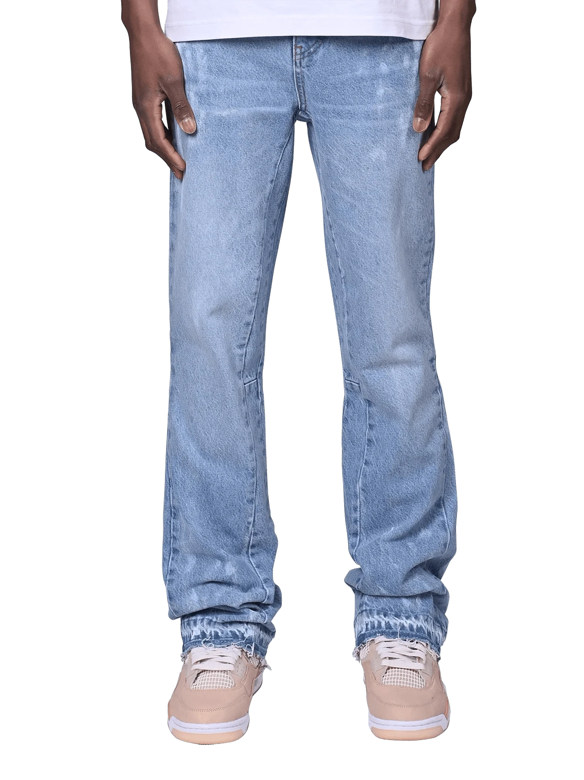 REPUTATION FLARED PAINTERS DENIM LIGHT STONE