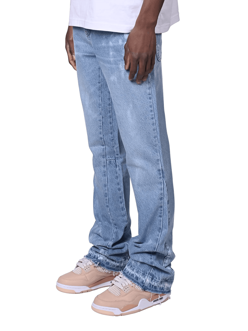 REPUTATION FLARED PAINTERS DENIM LIGHT STONE
