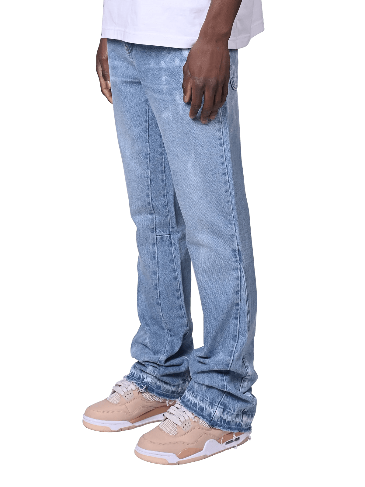 REPUTATION FLARED PAINTERS DENIM LIGHT STONE