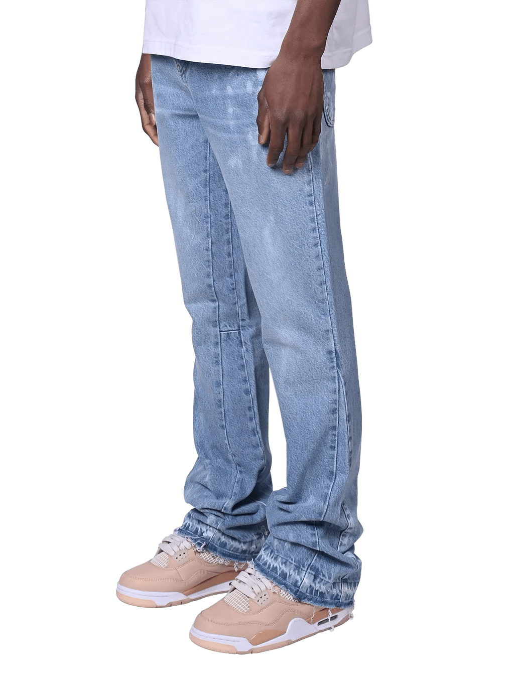 REPUTATION FLARED PAINTERS DENIM LIGHT STONE