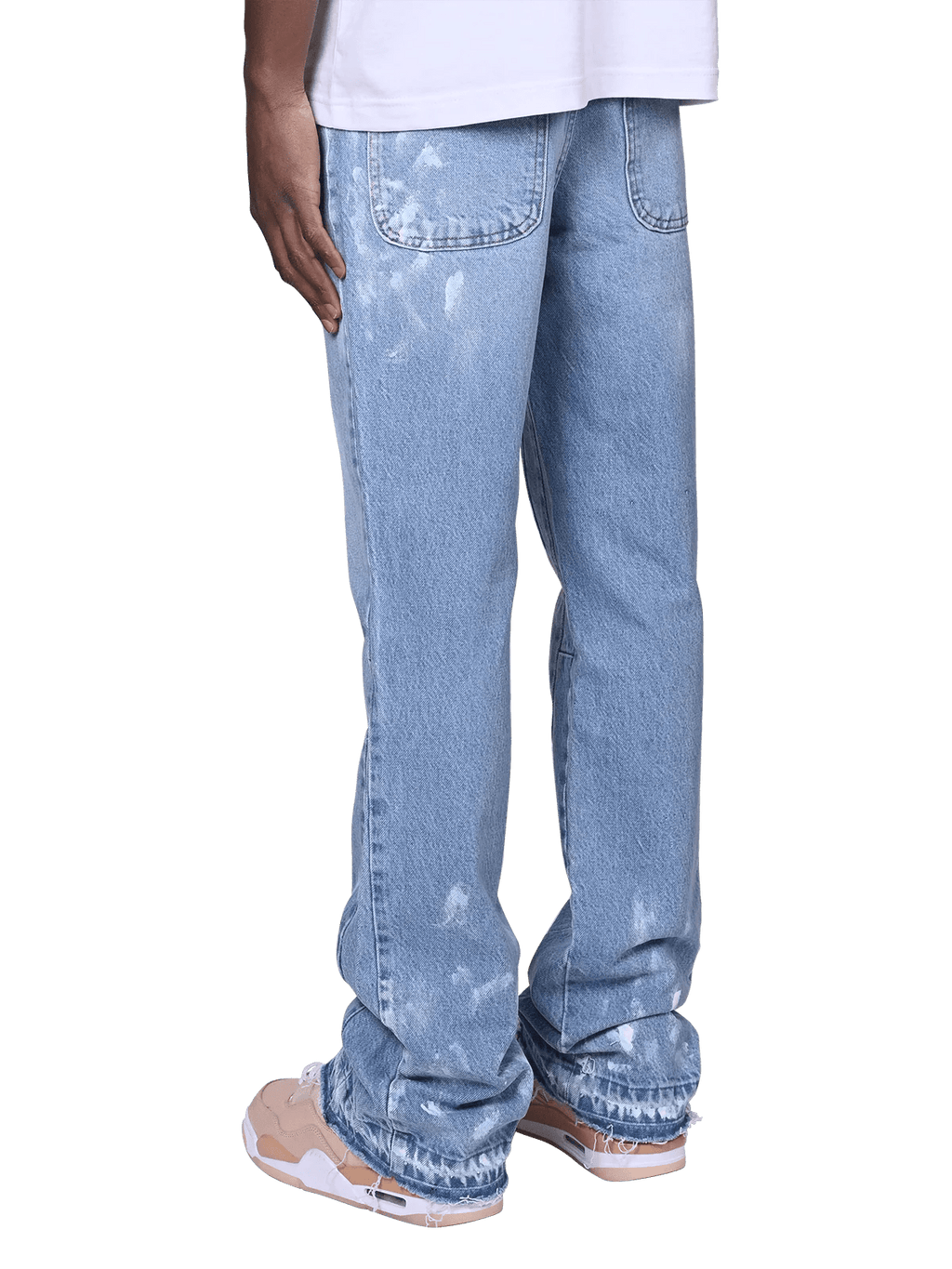 REPUTATION FLARED PAINTERS DENIM LIGHT STONE