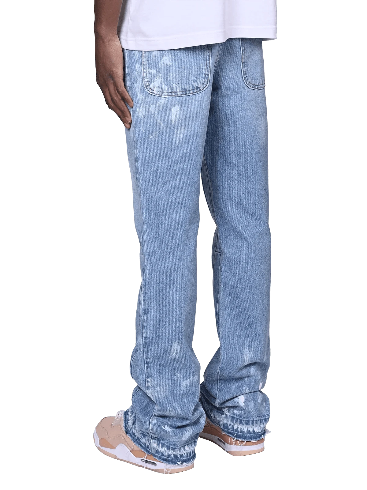 REPUTATION FLARED PAINTERS DENIM LIGHT STONE