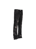 REPUTATION STARS FLARED DENIM PANTS BLACK