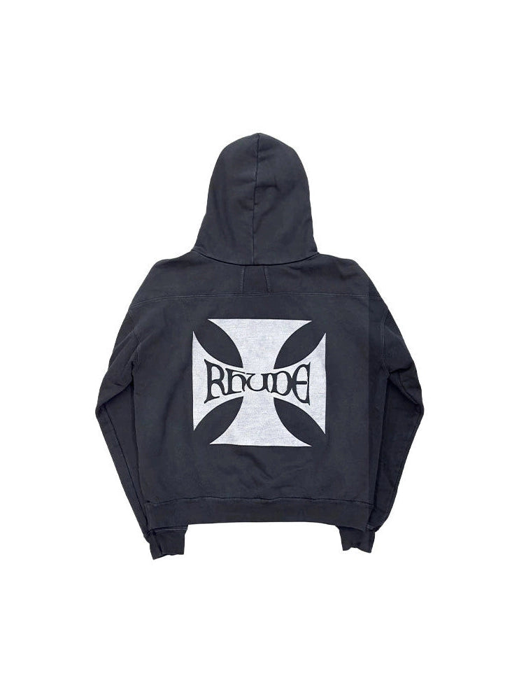 RHUDE CLASSIC CHECKER BLACK HOODIE RHUDE The Hype Company