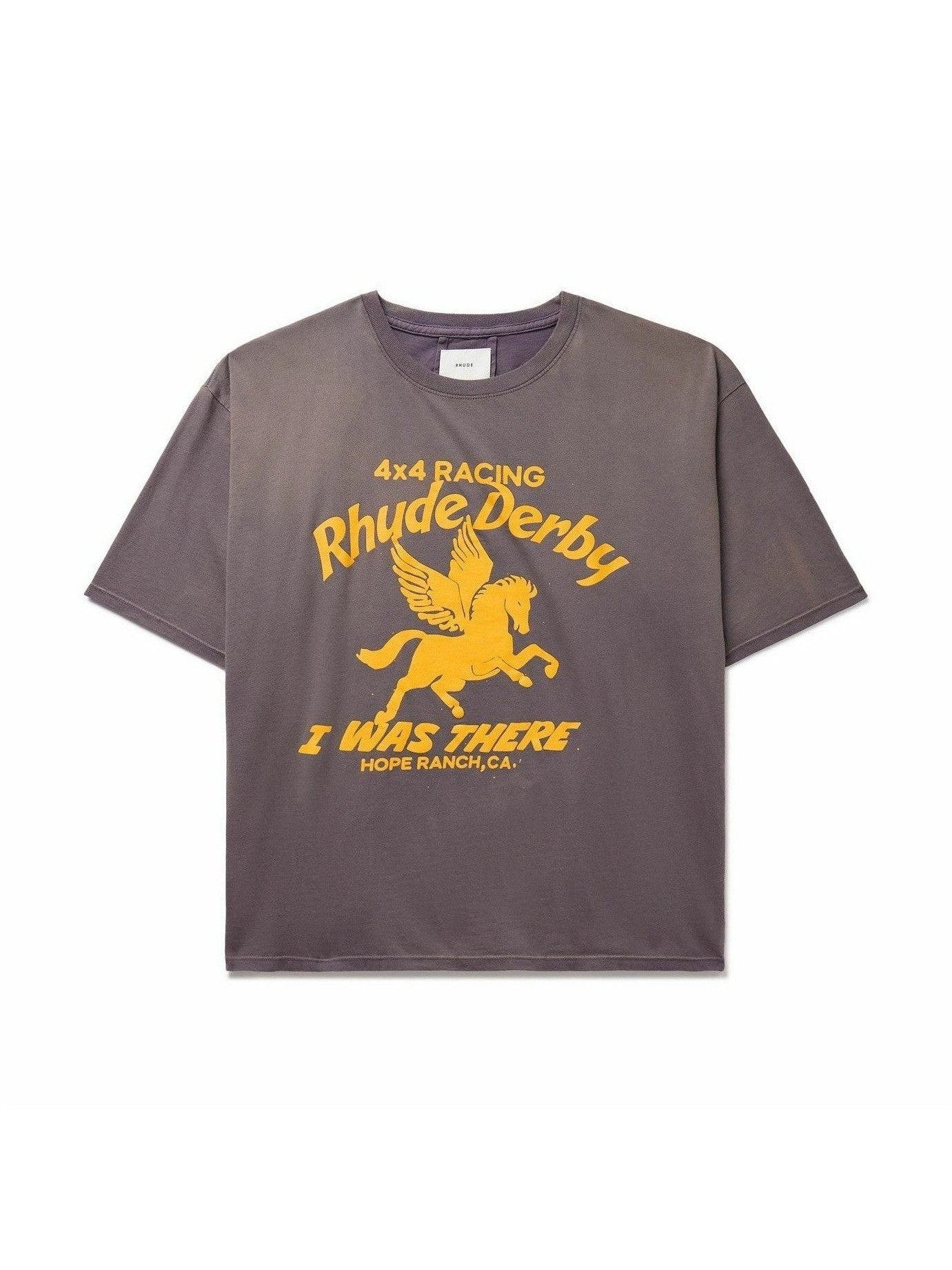 RHUDE DERBY PRINT LOGO GREY TEE RHUDE The Hype Company