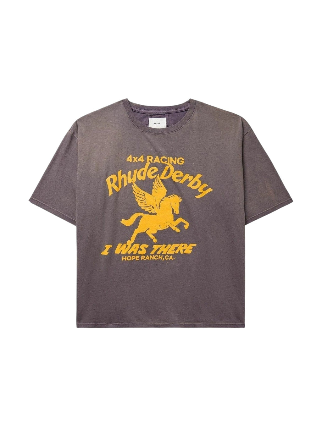 RHUDE DERBY PRINT LOGO GREY TEE RHUDE The Hype Company