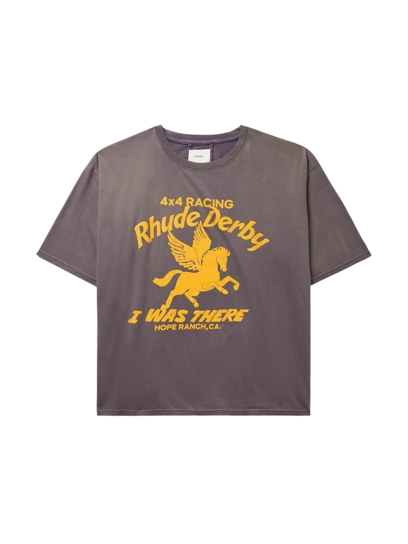 RHUDE DERBY PRINT LOGO GREY TEE RHUDE The Hype Company