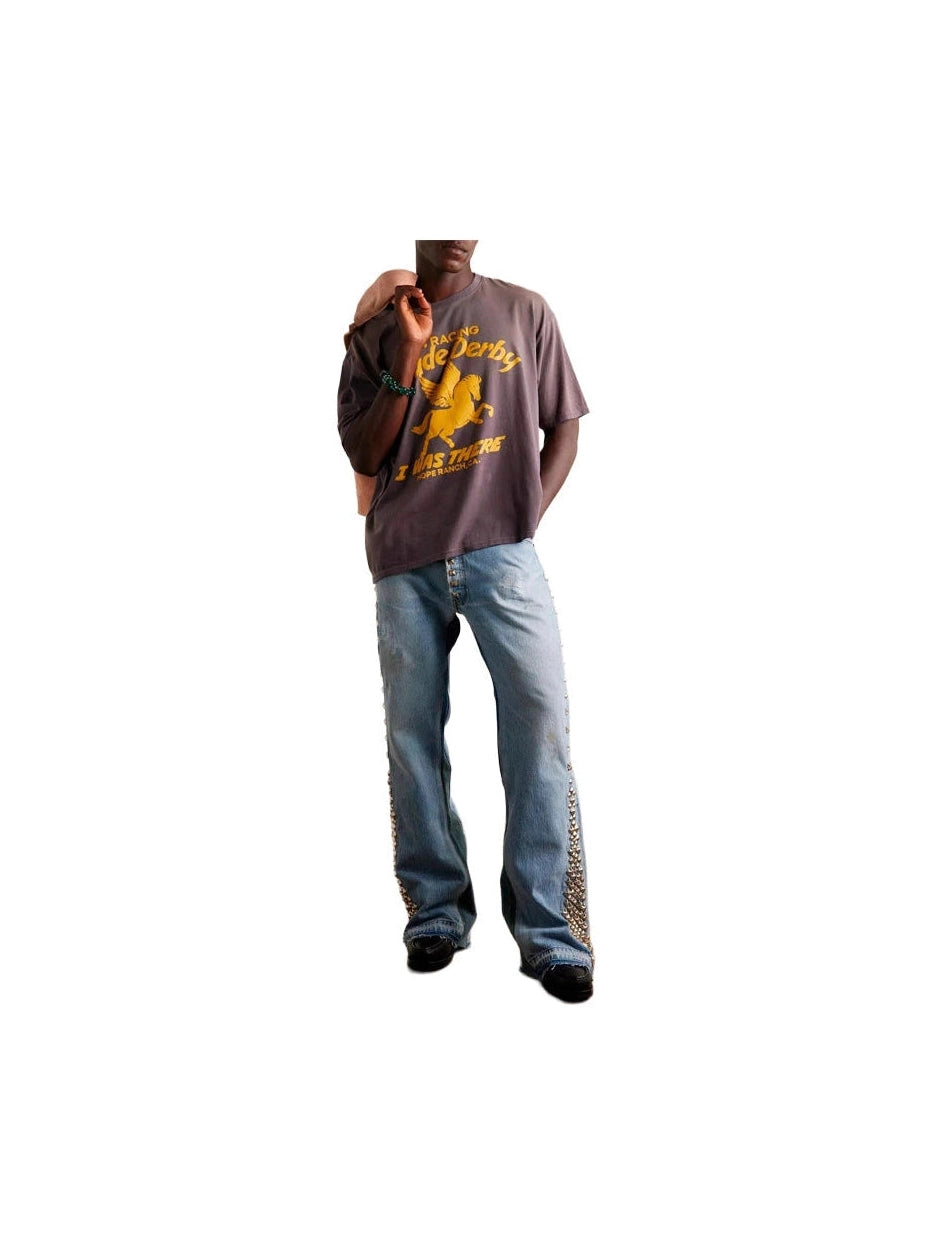 RHUDE DERBY PRINT LOGO GREY TEE RHUDE The Hype Company