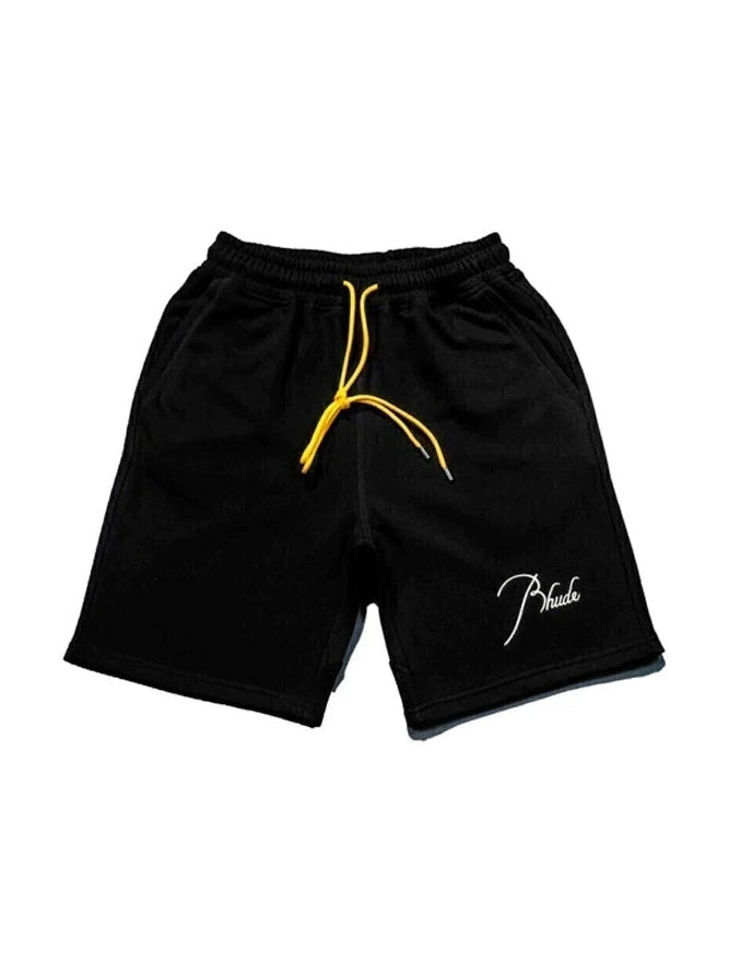 RHUDE EMBROIDERD LOGO BLACK SWEATSHORT RHUDE The Hype Company