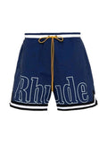 RHUDE FRONT LOGO SHORTS BLUE RHUDE The Hype Company