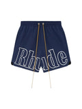 RHUDE FRONT LOGO SHORTS BLUE