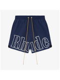 RHUDE FRONT LOGO SHORTS BLUE