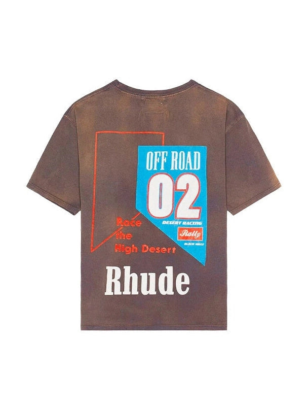 RHUDE OFF ROAD PRINT LOGO GREY TEE RHUDE The Hype Company