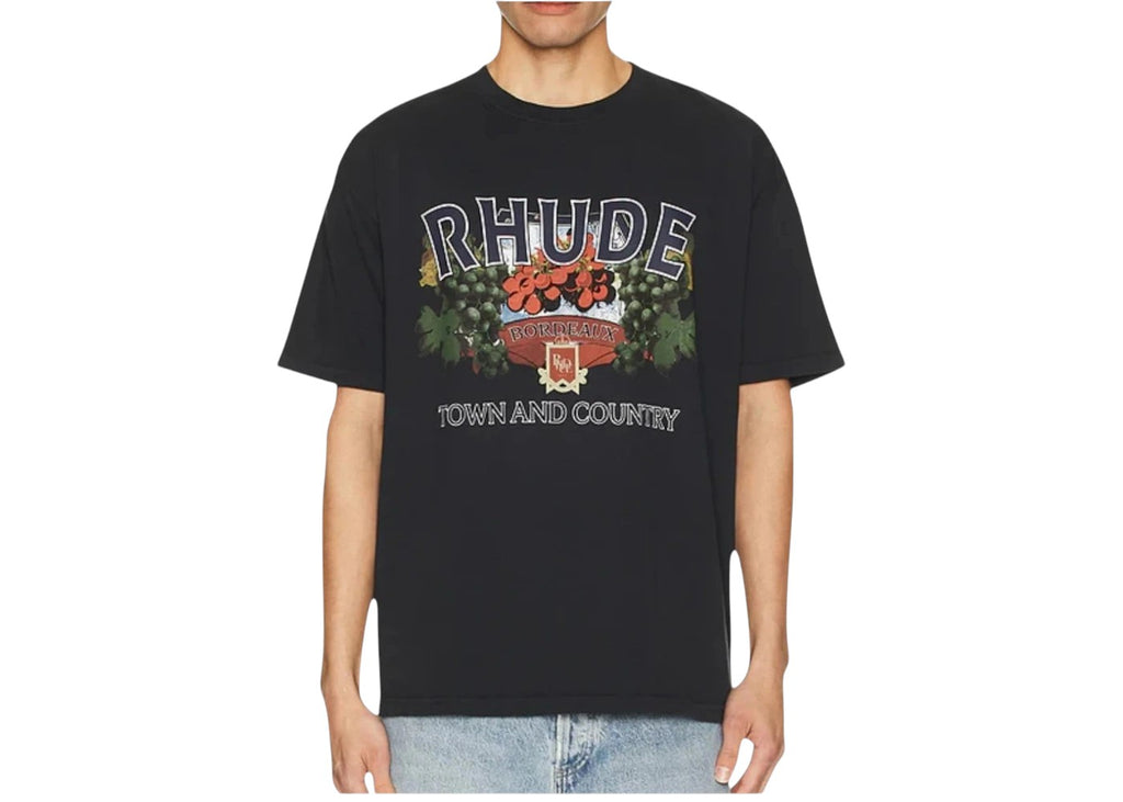 RHUDE TOWN AND COUNTRY T-SHIRT BLACK