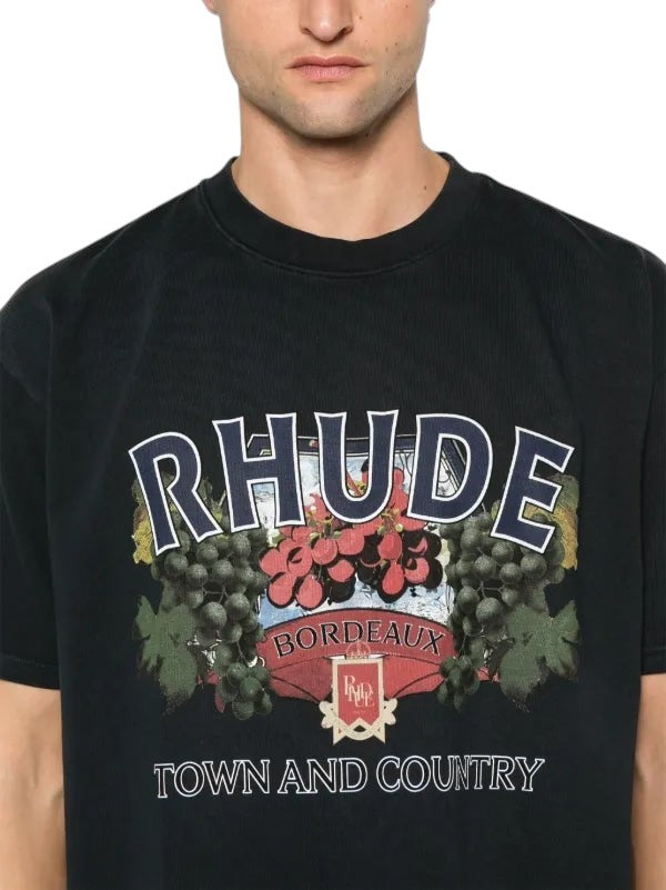 RHUDE TOWN AND COUNTRY T-SHIRT BLACK