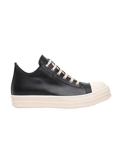 RICK OWENS RAMONES LOW LEATHER BLACK SNEAKERS RICK OWENS The Hype Company