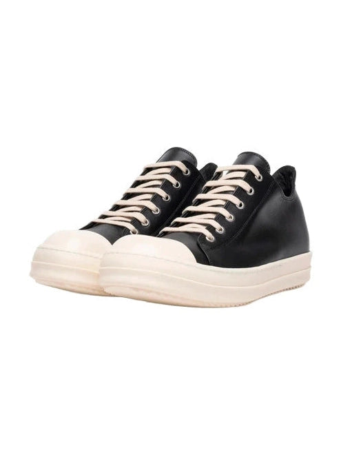 RICK OWENS RAMONES LOW LEATHER BLACK SNEAKERS RICK OWENS The Hype Company