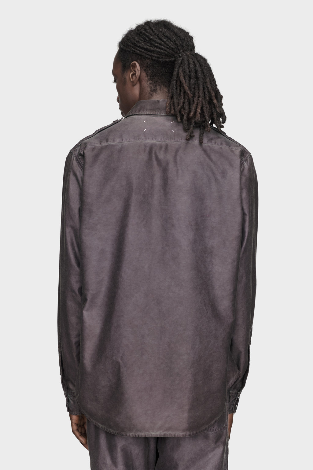 MAISON MARGIELA DOUBLE-DYED WORKWEAR SHIRT PLUM — vista 4