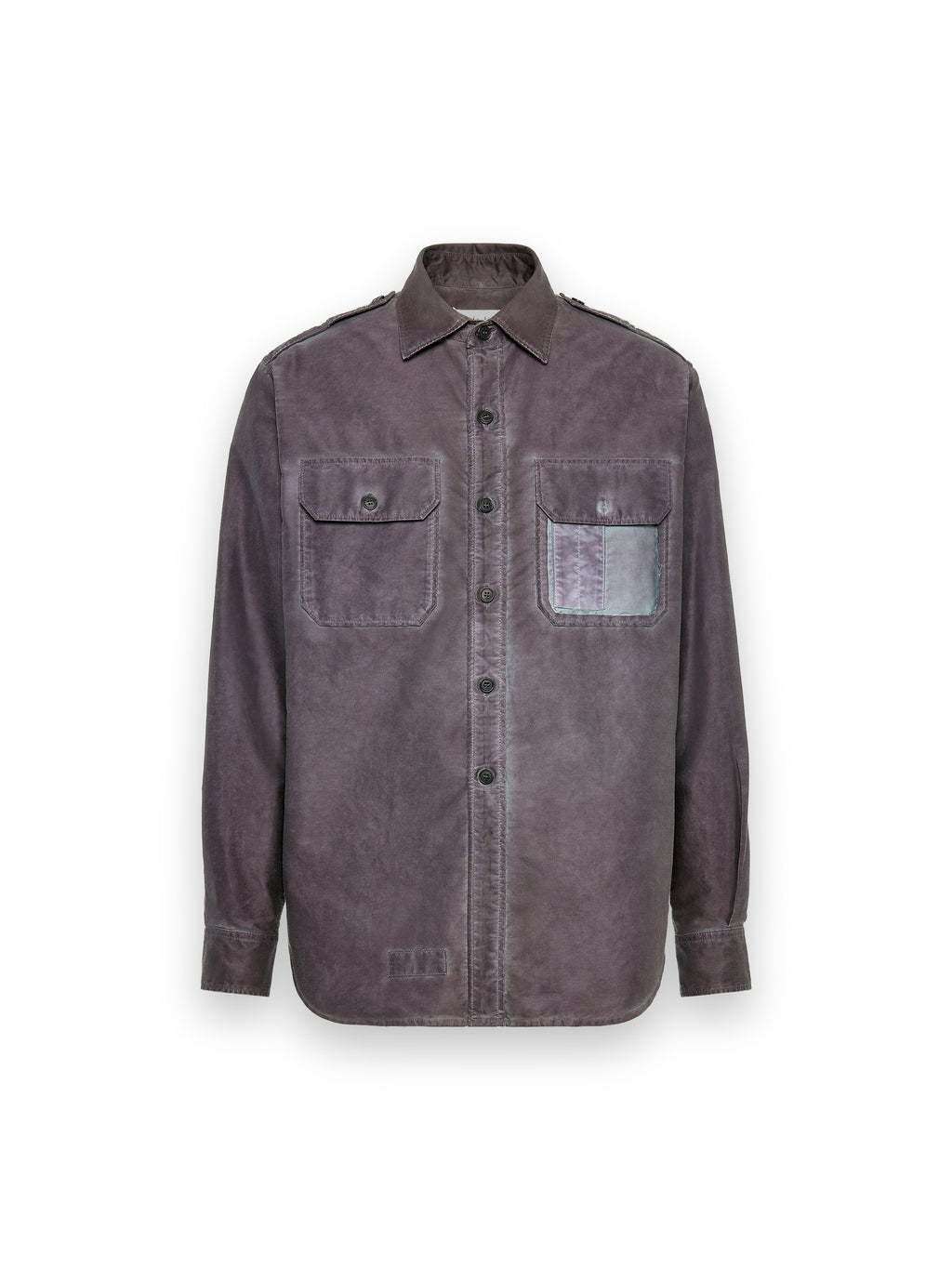 MAISON MARGIELA DOUBLE-DYED WORKWEAR SHIRT PLUM