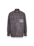 MAISON MARGIELA DOUBLE-DYED WORKWEAR SHIRT PLUM