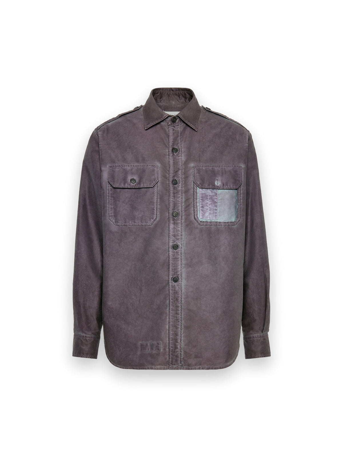 MAISON MARGIELA DOUBLE-DYED WORKWEAR SHIRT PLUM