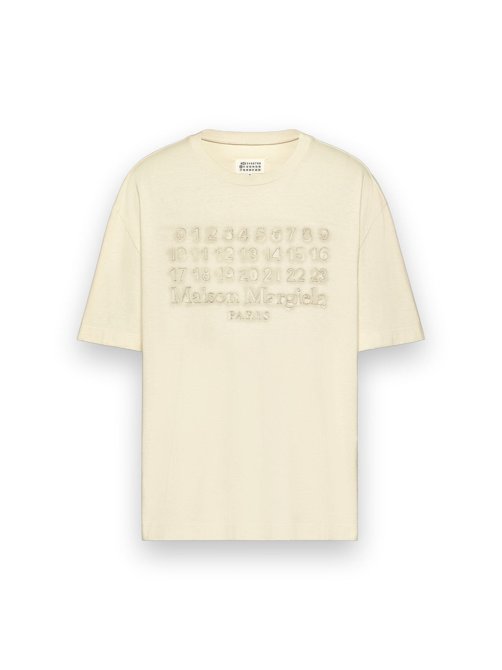 MAISON MARGIELA EMBROIDERED LOGO T-SHIRT ECRU