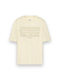 MAISON MARGIELA EMBROIDERED LOGO T-SHIRT ECRU
