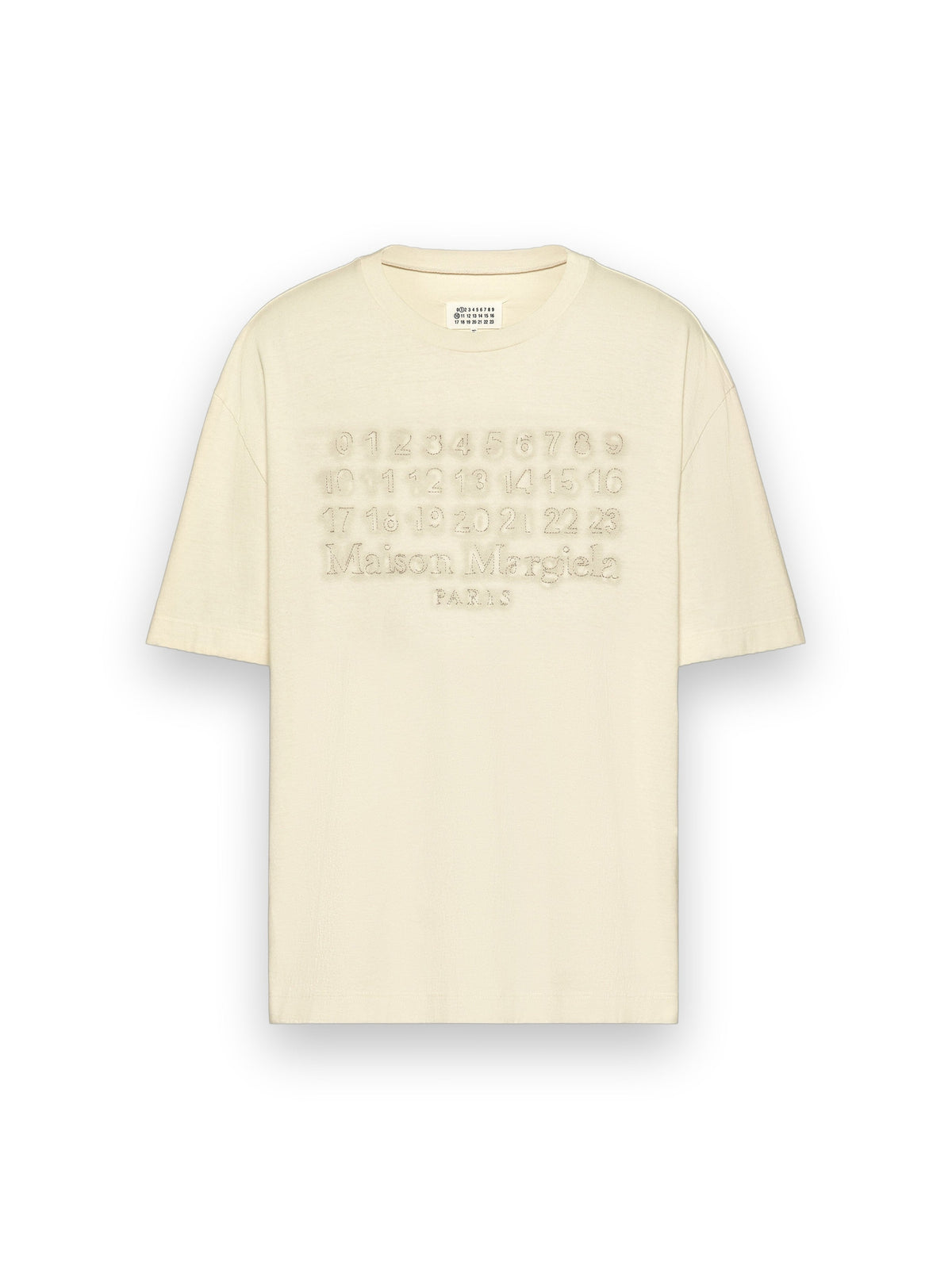 MAISON MARGIELA EMBROIDERED LOGO T-SHIRT ECRU