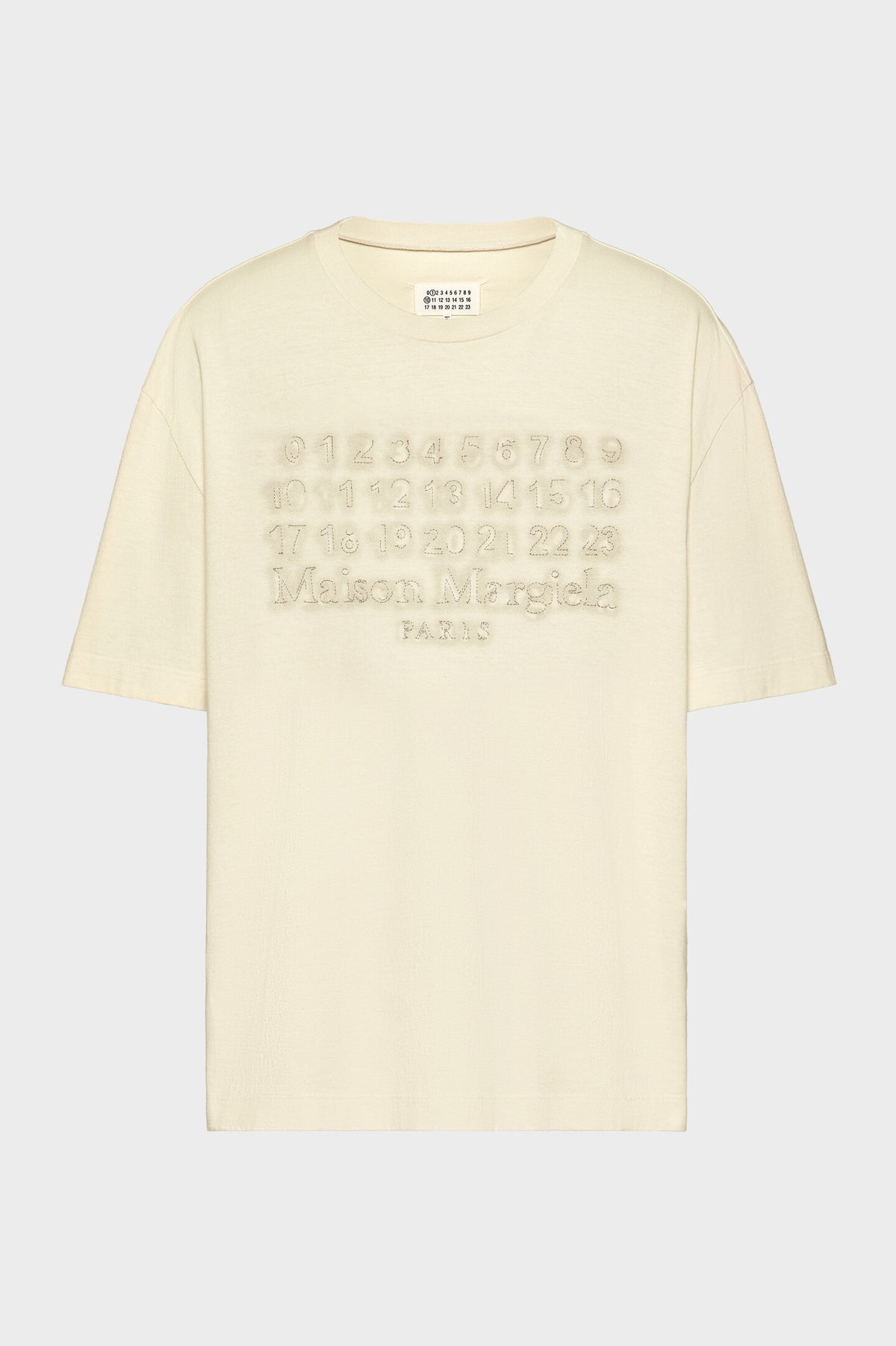 MAISON MARGIELA EMBROIDERED LOGO T-SHIRT ECRU — vista 6