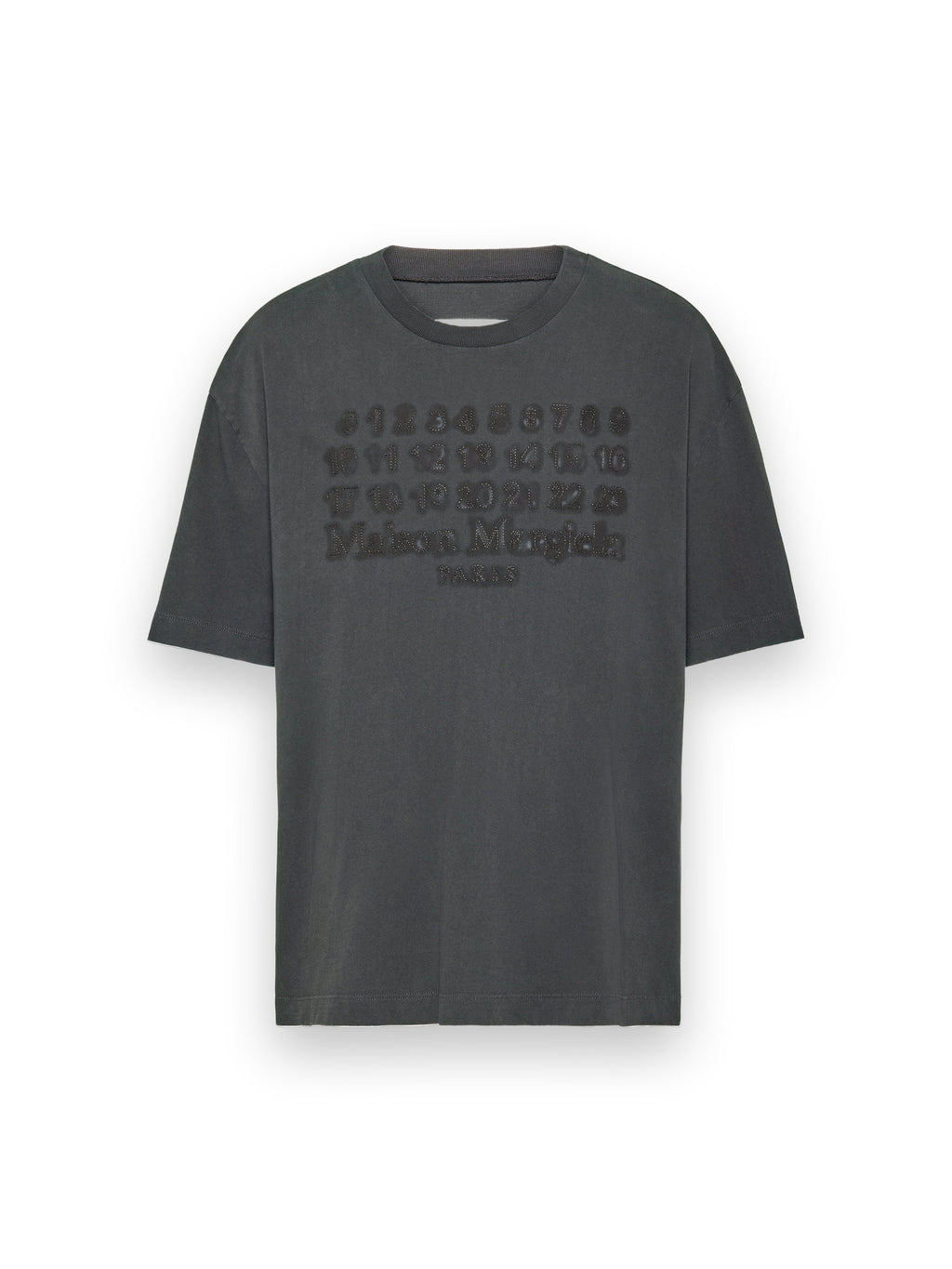 MAISON MARGIELA EMBROIDERED LOGO T-SHIRT BLACK