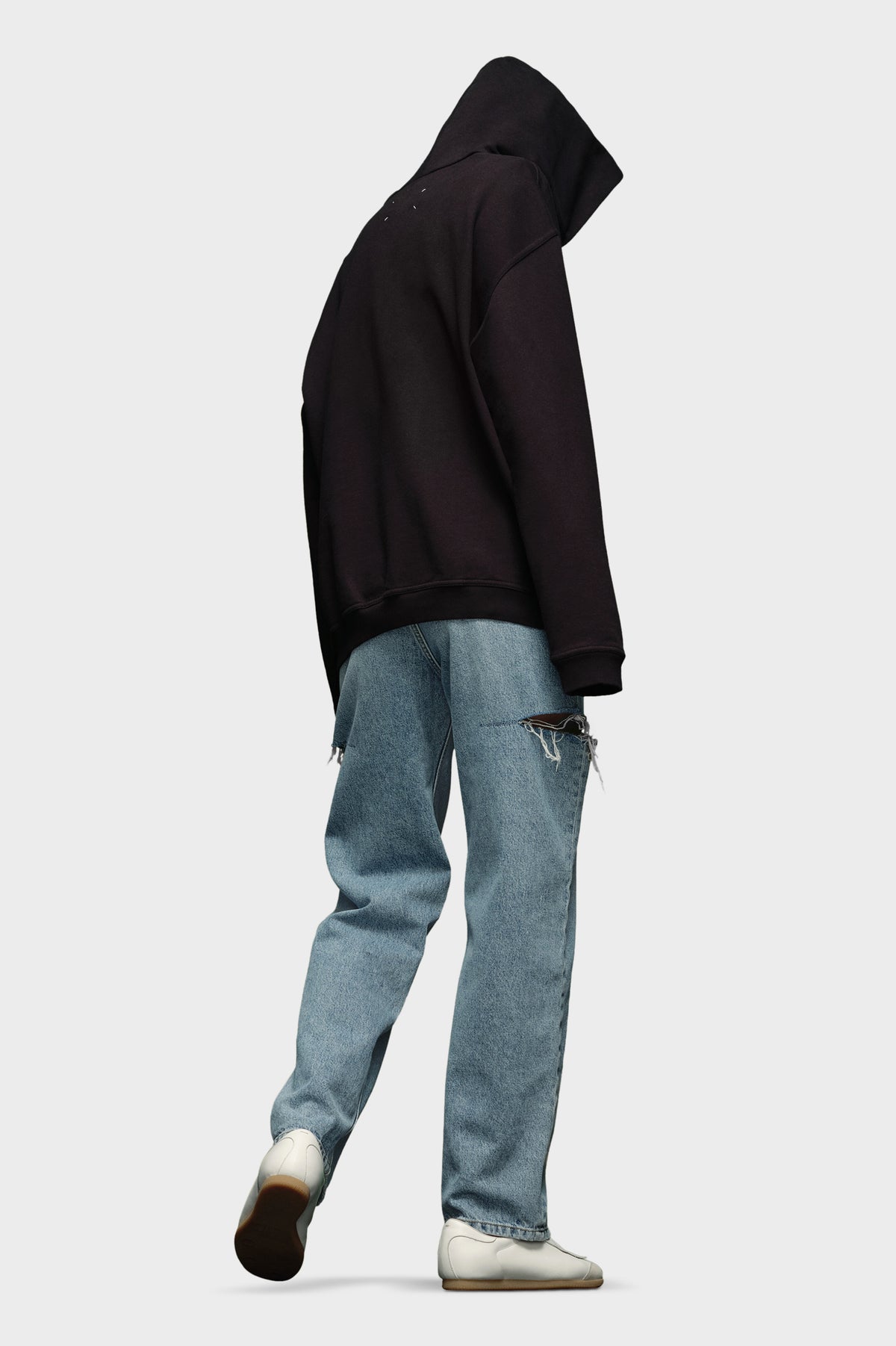 MAISON MARGIELA HOODED SWEATSHIRT BLACK — vista 4