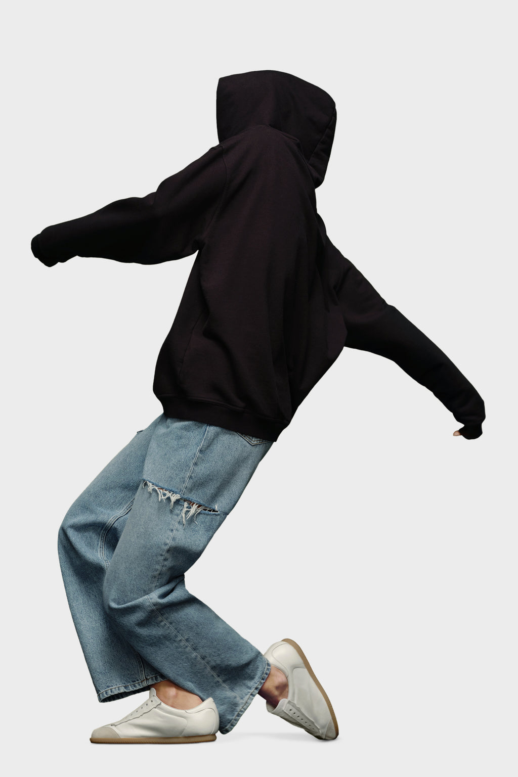 MAISON MARGIELA HOODED SWEATSHIRT BLACK — vista 3