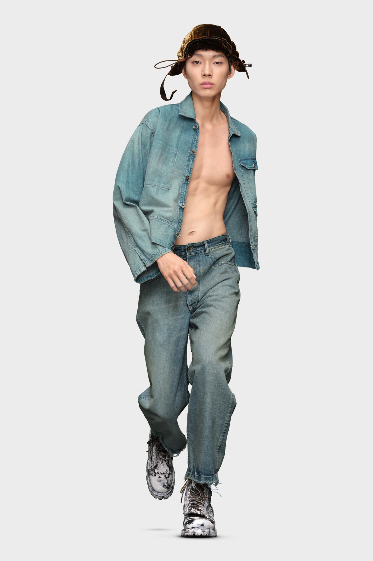 MAISON MARGIELA DISTRESSED JEANS LIGHT BLUE — vista 2